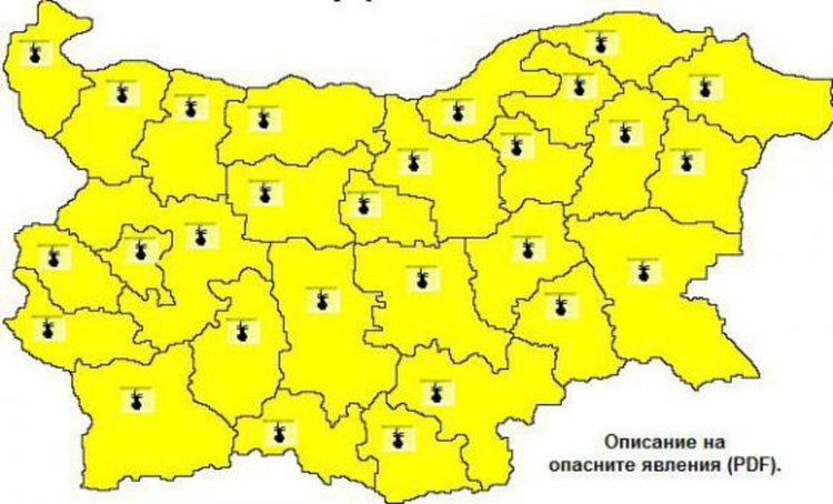 Опасно топло ще е в цялата страна