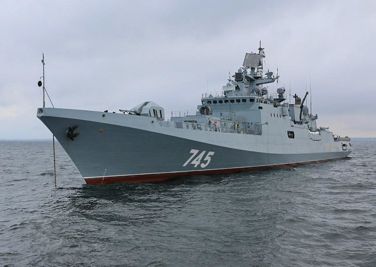 Най-новата фрегата на руския черноморски флот "Адмирал Григорович" на мисия (видео)