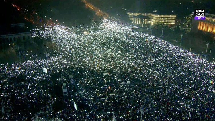 Протестът на румънците (видео)