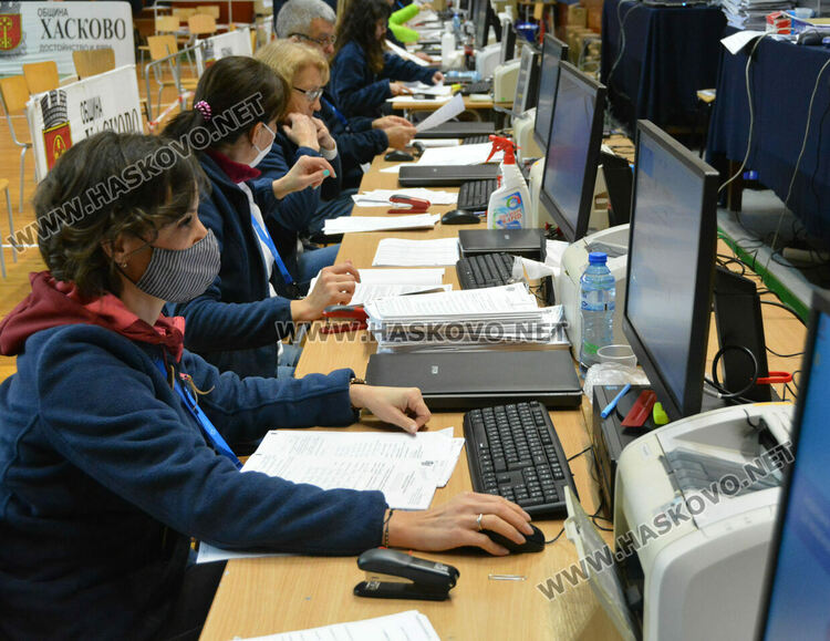 Разместване в резултатите за парламент в Хасковско при 71.97% обработени протоколи