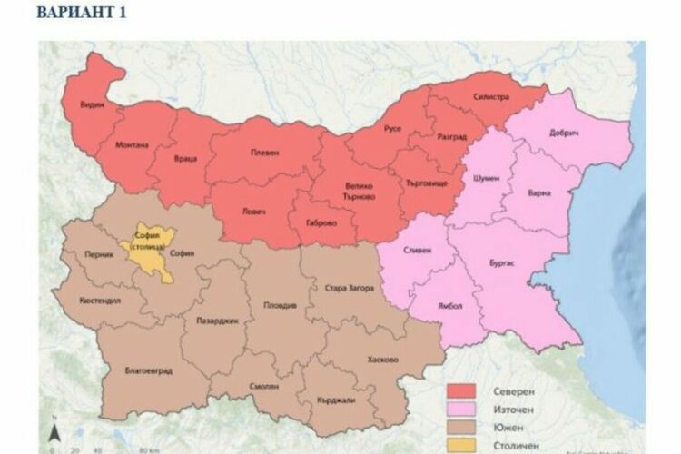 София се отделя. Три варианта на ново райониране за еврофондовете
