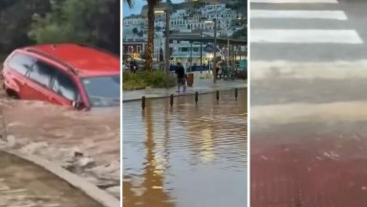 Каталуния и Мурсия под вода, хора са блокирани в колите си, улиците са кални реки