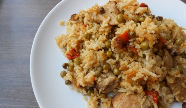 Свинско с грах и ориз